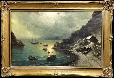(П) Франдетти А. (вторая пол. XIX в. — первая пол. XX в.) Пирс у скалы. Конец XIX в. – Первая половина XX в.