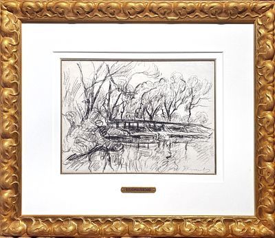 (М) Кончаловский Петр Петрович (1873-1956) - Пейзаж Крылатское. 1922 г. Бумага, итальянский ...