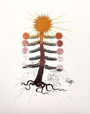 (П) Дали Сальвадор (1904-1989) - "Близнецы Луны". 1979 г. Бумага, литография. 41 × 32 см Сертификат.