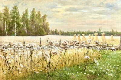 (М) Цигус Павел (конец XIX - начало XX) - У околицы. Сныть-трава. 1903 г. Холст, масло. 57,8 х ...