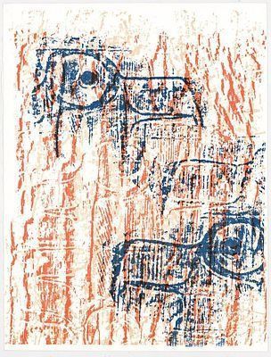 (П) Макс Эрнст (Max Ernst, 1891–1976)Орлиные головы. (Têtes d'aigles), 1962 г. Бумага, литография. 32,5 x 24,5 см