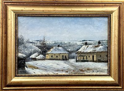 (П) Сажин Михаил Макарович (1818—1887) Зимняя деревня. 1844 г.