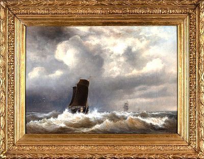(М) Экгорст Василий Ефимович (1831–1901) - Морской пейзаж. 1862 г. Холст, масло. 42 х 61 см ...