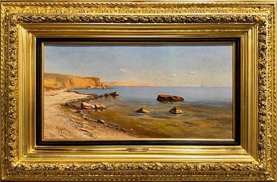 (М) *Алисов Михаил Александрович (1859-1933) - Штиль у берегов Одессы. 1920-е гг. Дерево, ...
