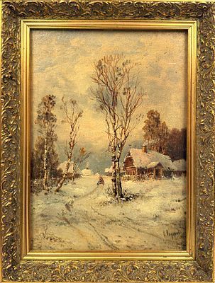 (П) [Приписывается] Фёдоров Семен Фёдорович (1867-1910) - Зимний пейзаж. Конец XIX - начало XX ...