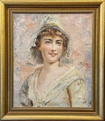 (М) Маковский Константин Егорович (1839-1915) Головка. Начало XX вв. Холст, масло. 54,5 х 45,5 см