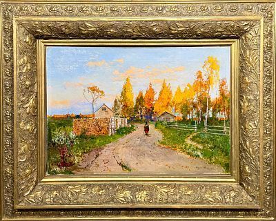 (М) Шильдер Андрей Николаевич (1861-1919) На краю деревни. 1919 г Холст, масло 45 х 64,5 см