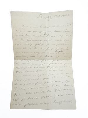 (П) Письмо императрице Марии Федоровне. 1823 г. Письмо на французском языке с вложением ...