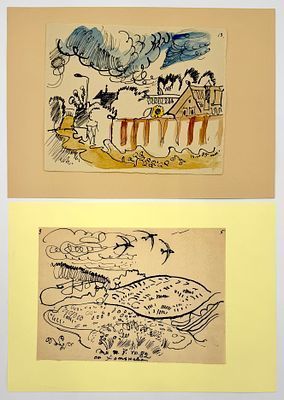 (М) Маврина Татьяна Алексеевна (1900-1996) Пейзаж по дороге от Хотькова. 1982 г. Деревня 1985 г.