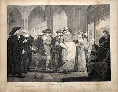 (М) Гравер Томас Райдер (1746-1810) по картине Дж. Дурно - Иллюстрация к пьесе Уильяма Шекспира ...