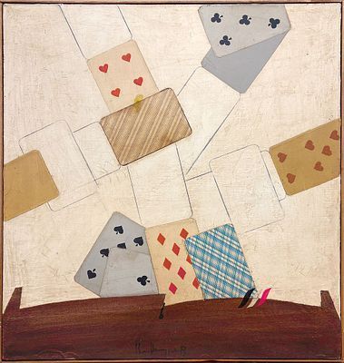 (М) Немухин Владимир Николаевич (1925-2016) - Натюрморт с картами. 1987 г. Холст, акрил, ...