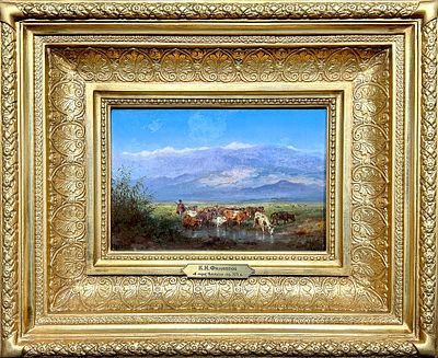 (М) Филиппов Константин Николаевич (1830-1878) - Кавказ. Пастух со стадом. Вторая половина ...