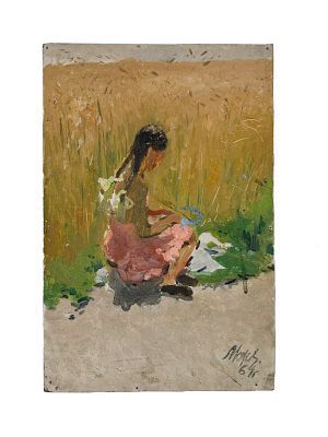 (П) Литвинский Петр Петрович (1927 - 2009) - Весна в городе. 1961 г. Картон, масло. 60 х 30 см ...