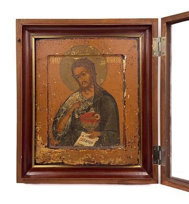 (П) Икона «Иоанн Предтеча», вторая половина XVII в. Дерево, темпера. 31 х 26,5 см