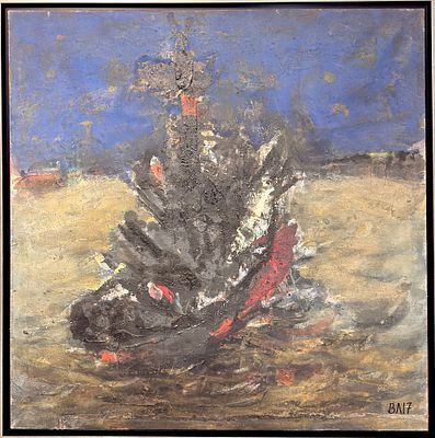 (П) Лукка Валерий Николаевич (1945 г.р.) - Корабль на Неве. 2017 г. Холст, смешанная техника. ...
