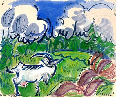 (М) Маврина Татьяна Алексеевна (1900-1996) Коза. 1982 г.