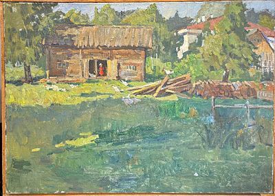 (М) Байрамов Дурды Байрамович (1938 - 2014) - Летний пейзаж. 1960 г. Холст, масло. 50 х 70 см ...