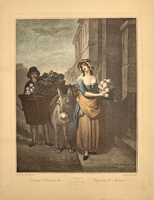 (М) Гравер Т. Гоген (1748-1812) по рисунку Фрэнсиса Уитли (1747-1801) - Репа и морковь. Из ...