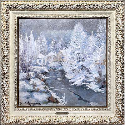 (М) Альтман Александр (1885-1950) - Зимний пейзаж. 1920-е гг. Холст, масло. 65,1 х 65 см ...