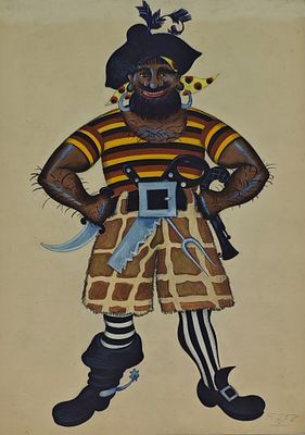 (П) Фёдоров Герман Васильевич (1886—1976) - Эскиз костюма Бармолея к спектаклю доктор Айболит ...