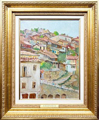 (М) Вахрамеев Александр Иванович (1874-1926) - Тырново. Дома на склоне. 1920-е гг. Холст, ...