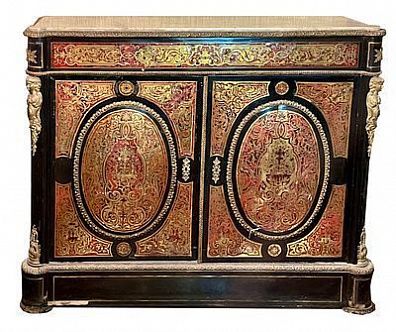 (П) Комод в стиле Буль (Boulle) двухстворчатый, XIX в.