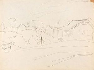 (М) Попков Виктор Ефимович (1932−1974) - Наброски. Двусторонний рисунок. 1960-е гг. Бумага, ...