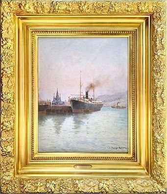 (М) Федоров-Керченский Иван Пантелеймонович (1853 - после 1914) - У Ялтинского мола. Конец XIX ...