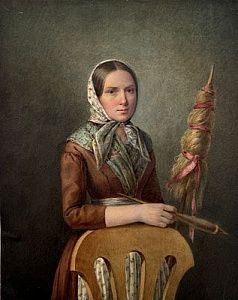 Стрелковский Алексей Иванович (1819-1904) Девушка с веретеном. 1876 г.