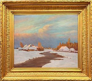(П)* Ризниченко Федор Петрович (1865-1922) - Первый снег. 1890-1900-е гг. Холст, масло 66 х ...