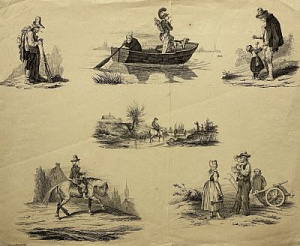 Неизвестный гравер Шесть бытовых сцен. конец XVIII века?