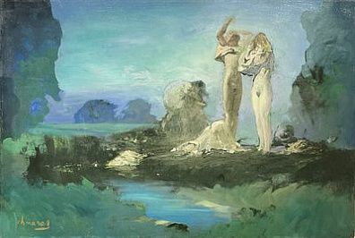(М) Шмаров Павел Дмитриевич (1874-1950) - Купальщицы на берегу. Вторая четверть XX века. Картон ...