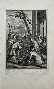 Герард Хоет (1648-1733), гравер Михаэль ван дер Гюхт (1660-1725) Авраам и Мелхиседек. Вторая четверть XVIII в.