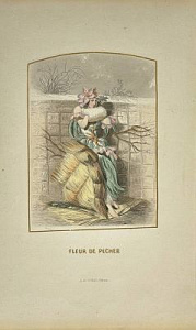 Персик. Из серии "Les Fleurs animees". 1800 г. Персик. Из серии "Les Fleurs animees". 1800 г.