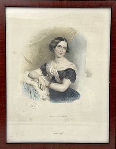 (П) Крихубер Йозеф (Kriehuber Josef; 1800-1876) - Портрет Марии фон Марра-Фольмер, 1846 г. ...