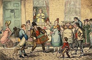 Джорж Хамфри (1773 - 1831 ?) издатель - Карикатура "Les Savoyards". 1818 г. 25,7 х 35,7 см, ...