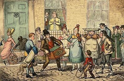 Джорж Хамфри (1773 - 1831 ?) издатель - Карикатура "Les Savoyards". 1818 г. 25,7 х 35,7 см, ...