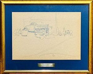 (М) Пoпков Bиктор Eфимович (1932–1974) - Погрузкa.1960-е гг. Бумага, гpaфитный кaрандaш, ...