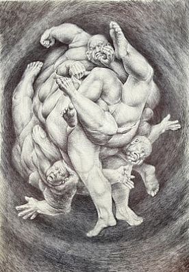 (П) Перминов Алексей Михайлович (г. р. 1972) - Серия "Танцы", 2026 г. Бумага, шариковая ручка. ...