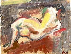 (П) Лукка Валерий Николаевич (г.р. 1945) - Фигура. 1986. Бумага, гуашь. 24,5 х 32 см. Валерий ...