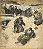 (П) Михайлов-Северный Владимир Николаевич - Телега, 1916 г. Бумага, акварель. 29,5 х 25,5 см ...