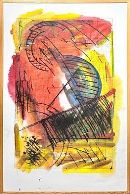 Кудряшов Олег Александрович (1932-2022) - Композиция. 2007 г. Бумага, сухая игла, акварель, ...
