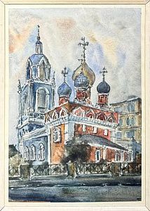 (М) Орловский М.В. «Церковь Георгия на Псковской горке». 1987 г.