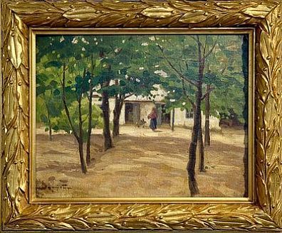 (П) Зарубин Виктор Иванович (1866 - 1928) - Аллея, ведущая к усадьбе. 1910-е гг. Холст на ...