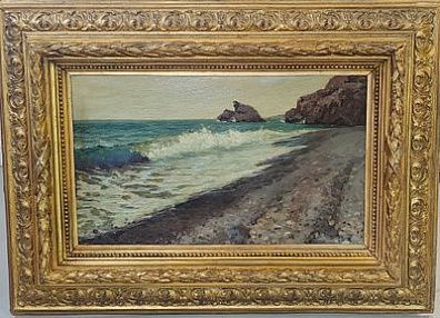 (П) [Приписывается] Алисов Михаил Александрович (1859 - 1933). - "Морской прибой". Холст масло ...