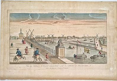 (П) Поль Андре Бассе (1785 - 1819) Вид на ветряные мельницы в Амстердаме. 1700 - 1799 гг.