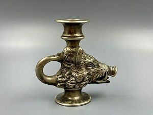 (П) Подсвечник Кабан. XX в. Металл. В - 13 см