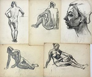 (П) Котьянц Геворк Вартанович (1909 — 1996) - Папка графических набросков. 26 листов. ...