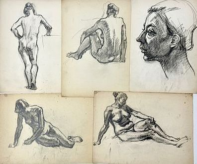 (П) Котьянц Геворк Вартанович (1909 — 1996) - Папка графических набросков. 26 листов. ...