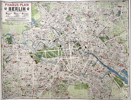 [Из частной коллекции N] Карта Берлина. Pharus-Verlag GMBH, Berlin. Конец 1920-х - начало 1930-х гг. С приложением.